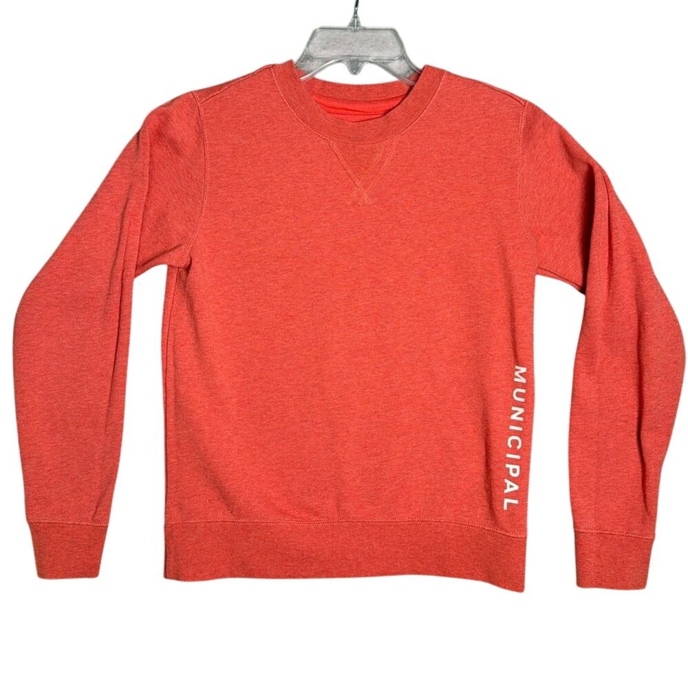 Municipal Crew Neck Sweatshirt XS Coral Pullover Mark Wahlberg Athleisure Casual